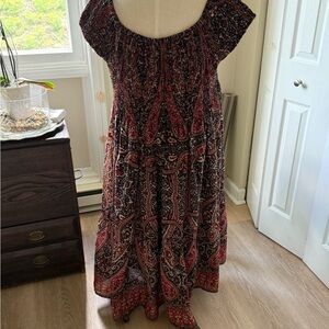 ARULA Red and Black Maxi Dress